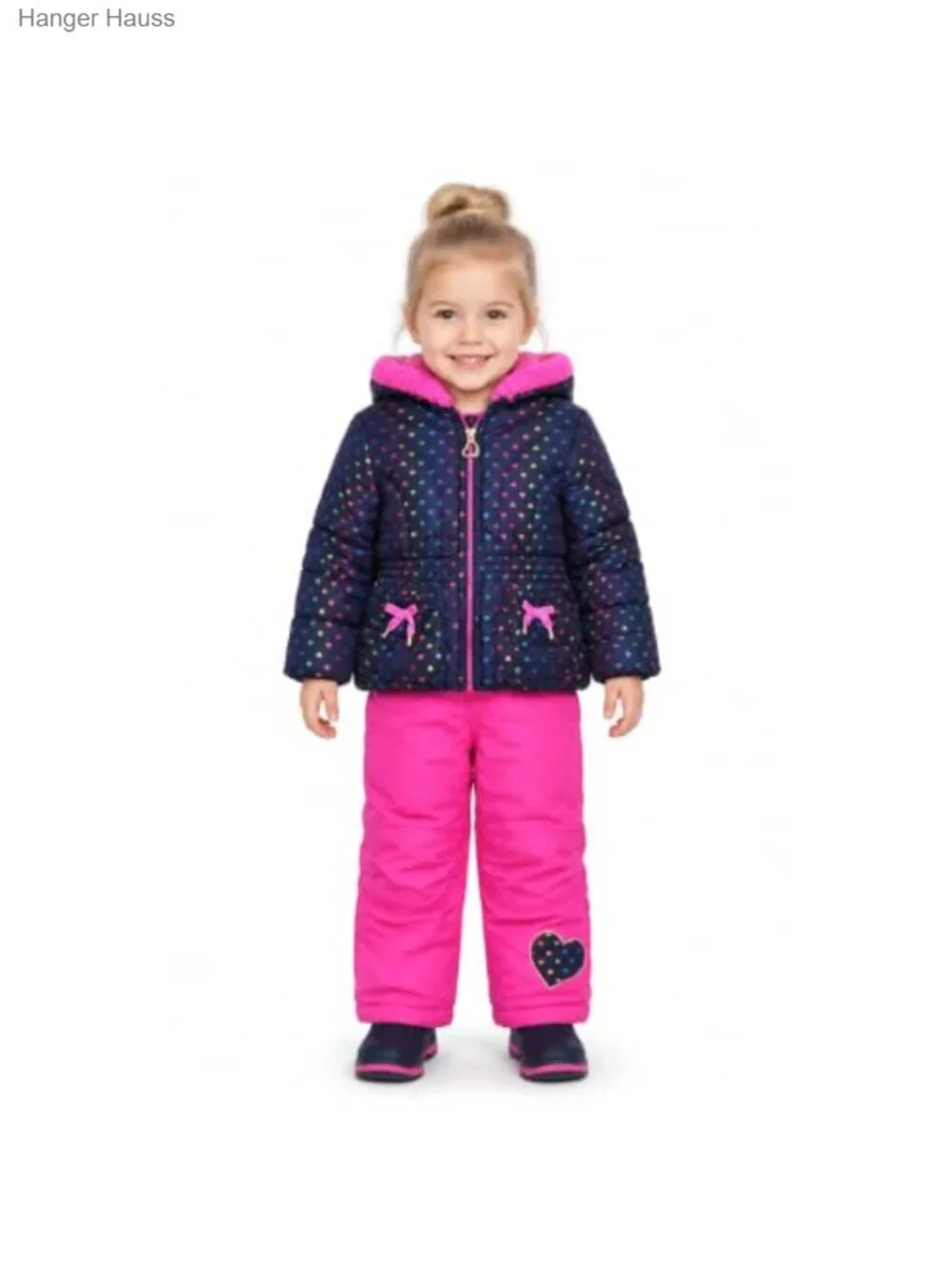 Girls Snowsuit Water Resistant Ski Jacket & Bib Snow Pants Hooded